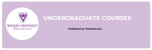 Rhodes University Undergraduate Courses